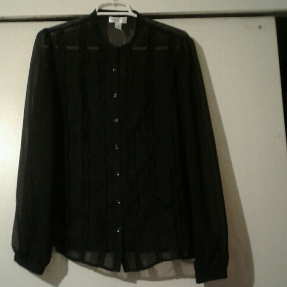 Ann Taylor Lofton black blouse Sz 12